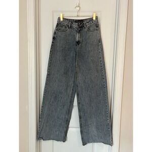 Lioness Wide Leg Light Acid Wash Jeans SZ XS